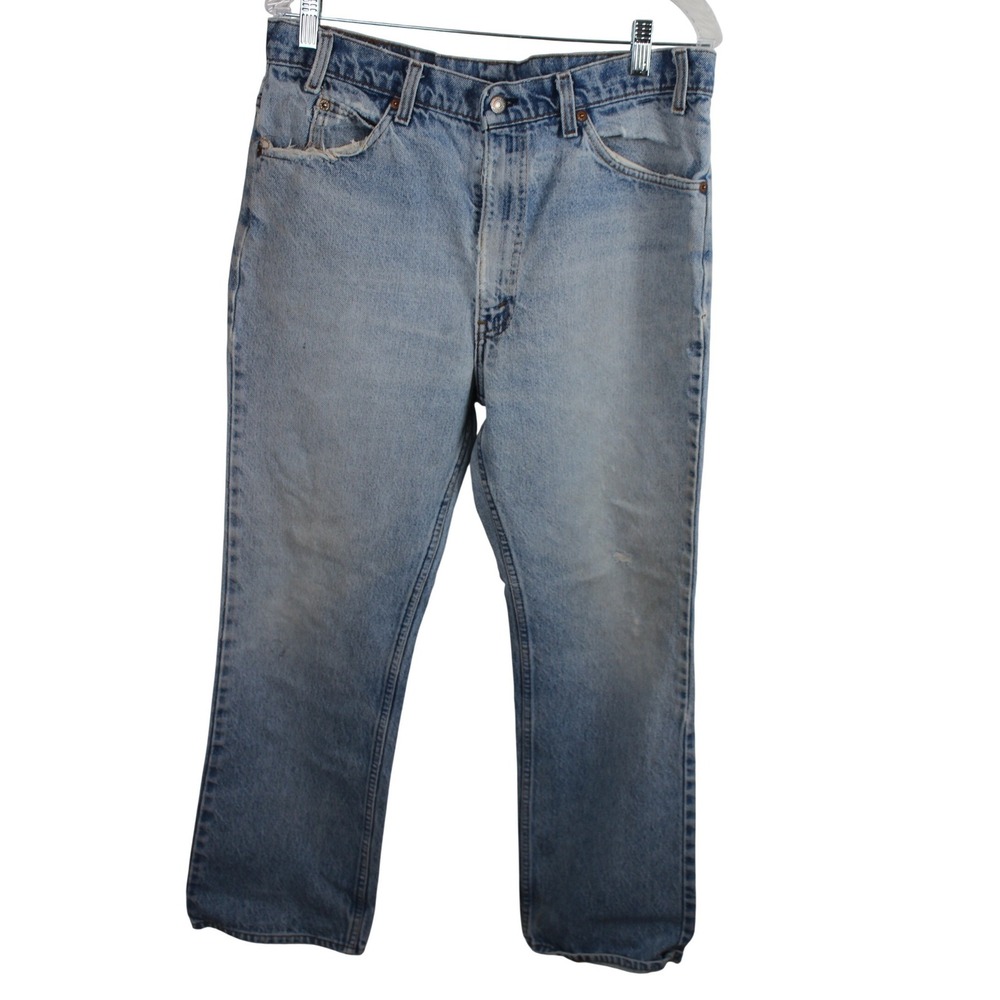 Vintage Levi Strauss & Co 505 Jeans Light‎ Wash Straight Leg Denim Mens W36 L30